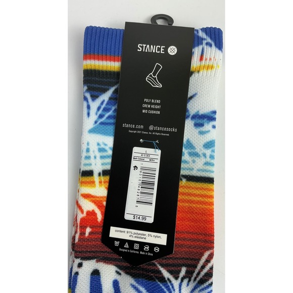 Stance Dwayne Wade Collection Casual Crew Socks Palm Trees Stripes Large - Picture 2 of 4